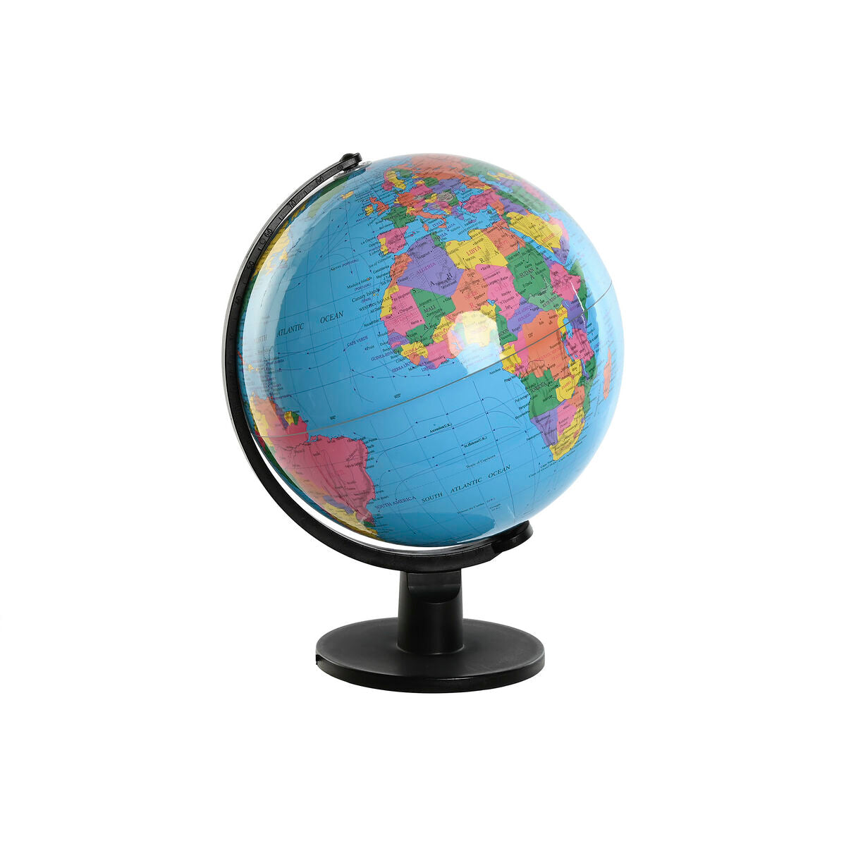 Mappamondo Home ESPRIT Blu Nero Multicolore PVC Alluminio 33 x 32 x 41 cm