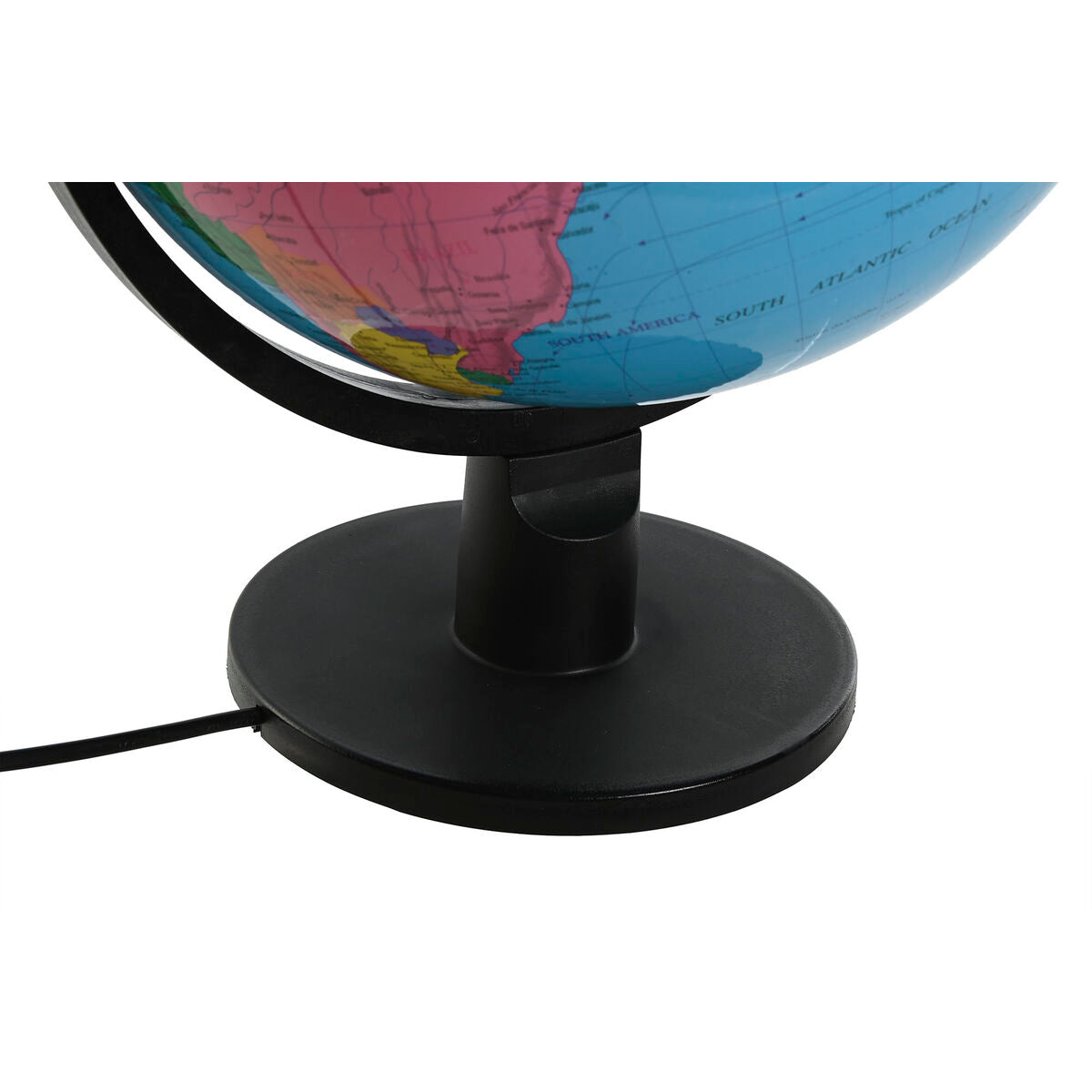 Mappamondo Home ESPRIT Blu Nero Multicolore PVC Alluminio 33 x 32 x 41 cm