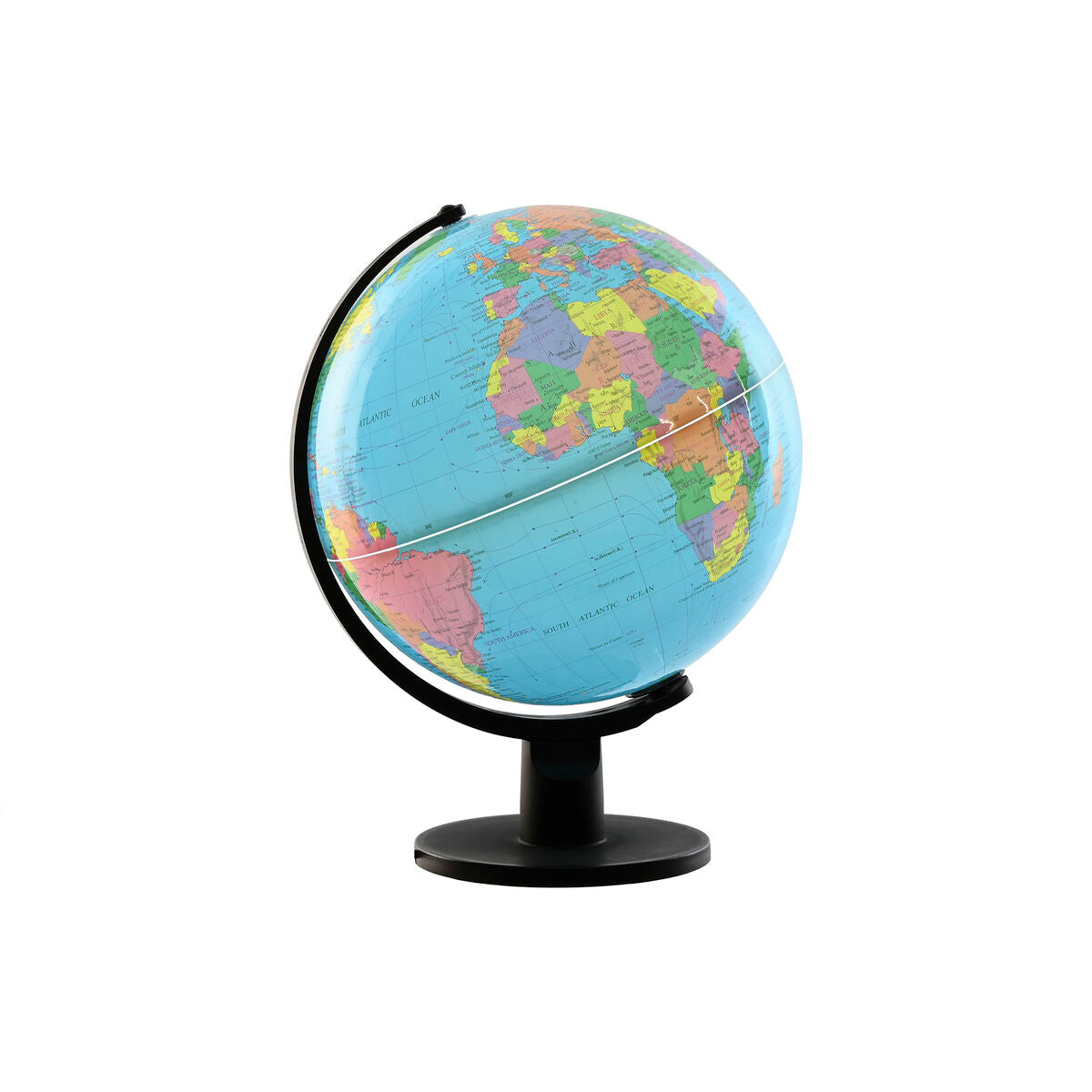 Mappamondo Home ESPRIT Blu Nero Multicolore PVC Alluminio 33 x 32 x 41 cm