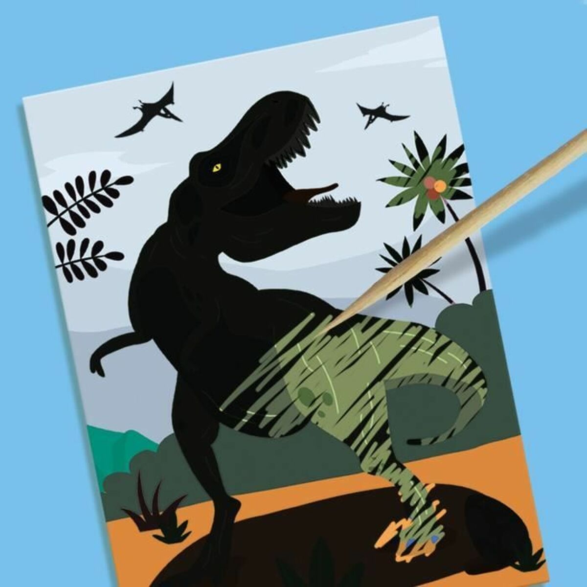 Set da disegno SES Creative 2 in 1 Dinosauri