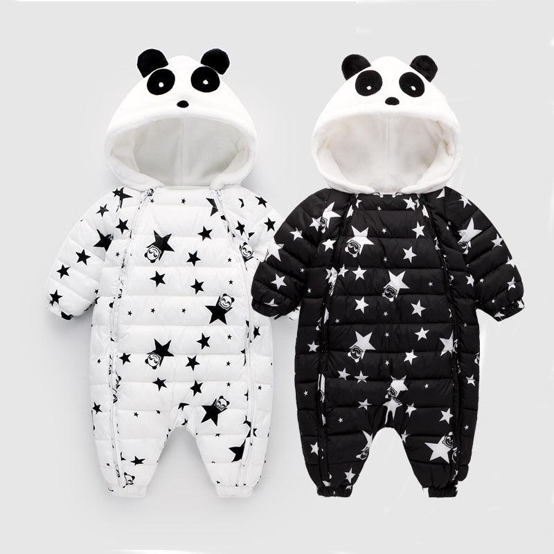 Tuta per bambini - piumino panda stellato