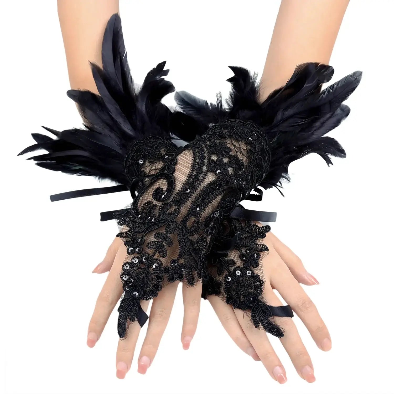 Feather Gloves Masquerade