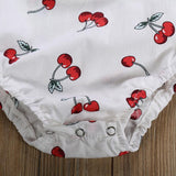 Cherry print bodysuit and headband set