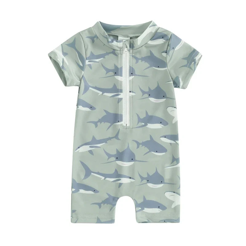 Maillot de Bain Bébé Garçon Manches Courtes