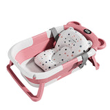 Grande baignoire pliable pour bébé avec capteur de température numérique et tapis antidérapant