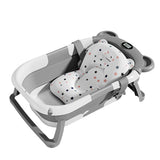 Grande baignoire pliable pour bébé avec capteur de température numérique et tapis antidérapant