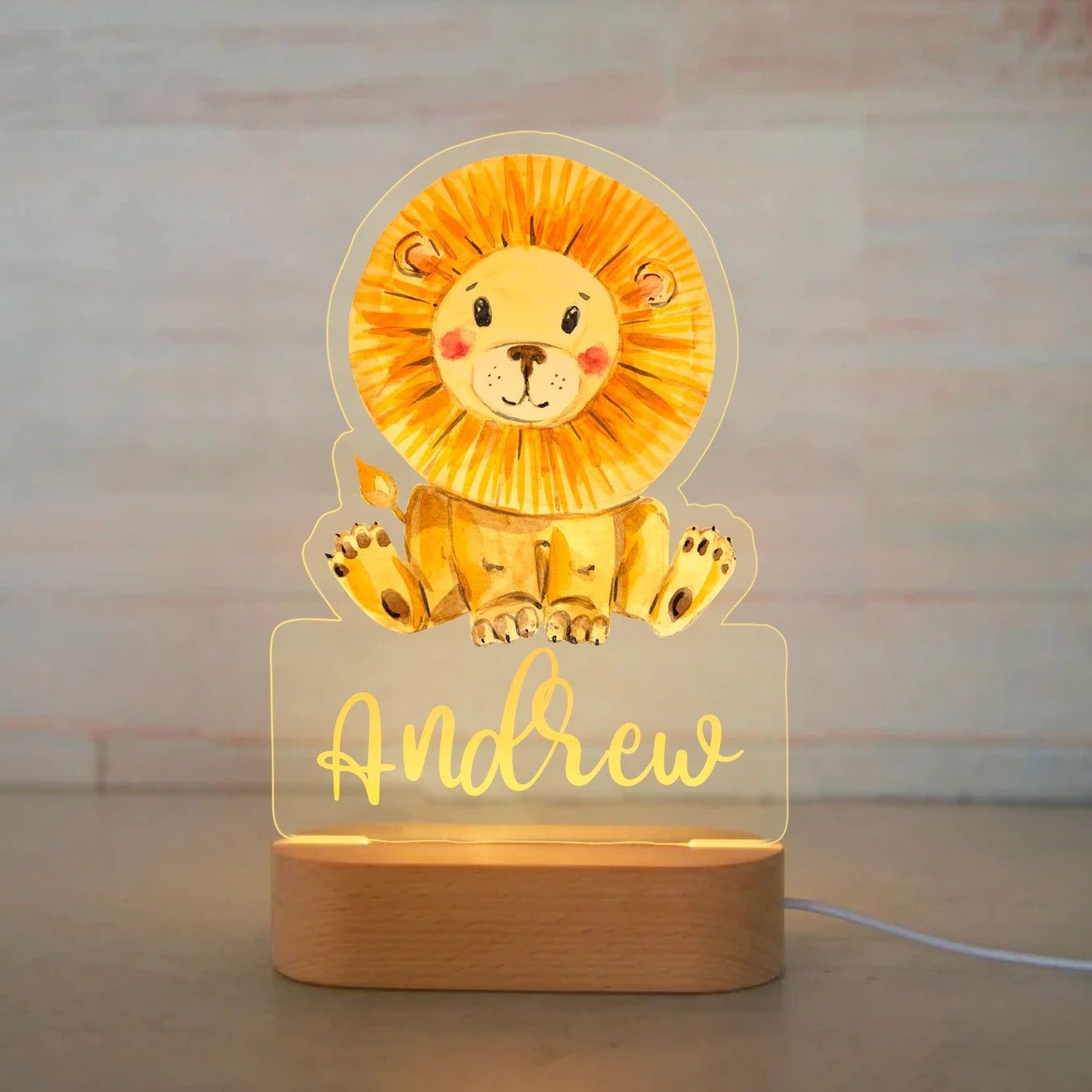 Personalized Baby Night Light with Adorable Animal Designs