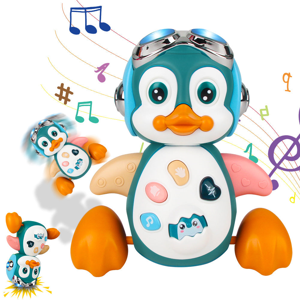 Giocattolo musicale a forma di pinguino gattonante