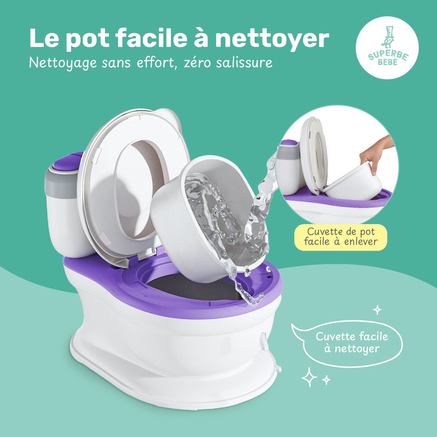 Pot d'apprentissage de la propreté avec bruit de chasse