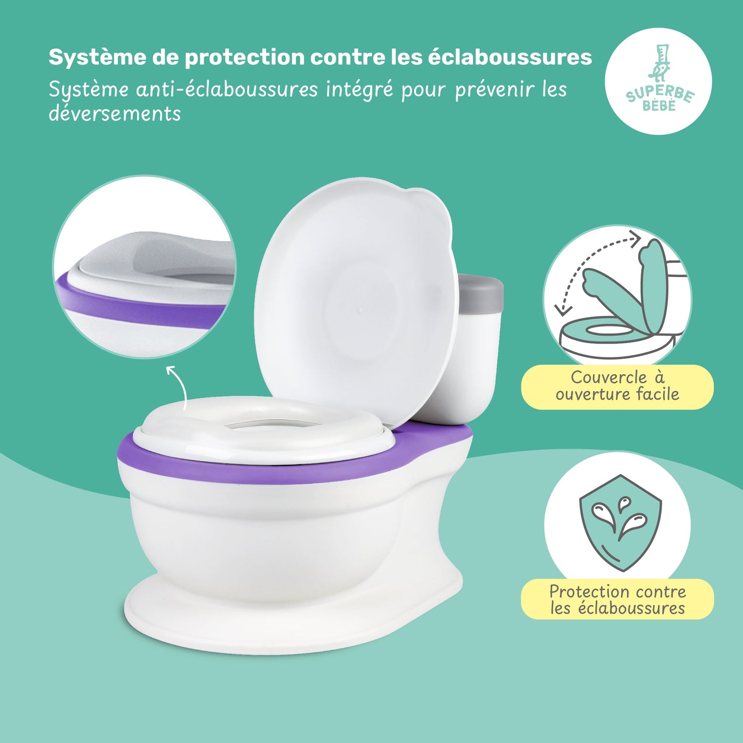 Pot d'apprentissage de la propreté avec bruit de chasse