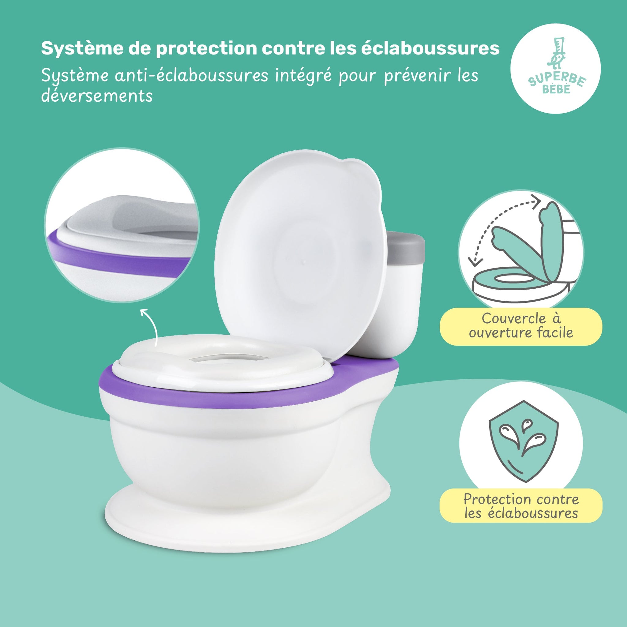 Pot d'apprentissage de la propreté avec bruit de chasse