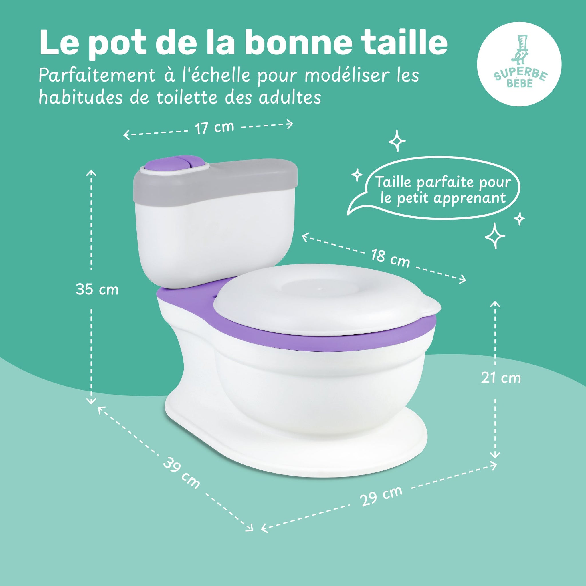 Pot d'apprentissage de la propreté avec bruit de chasse