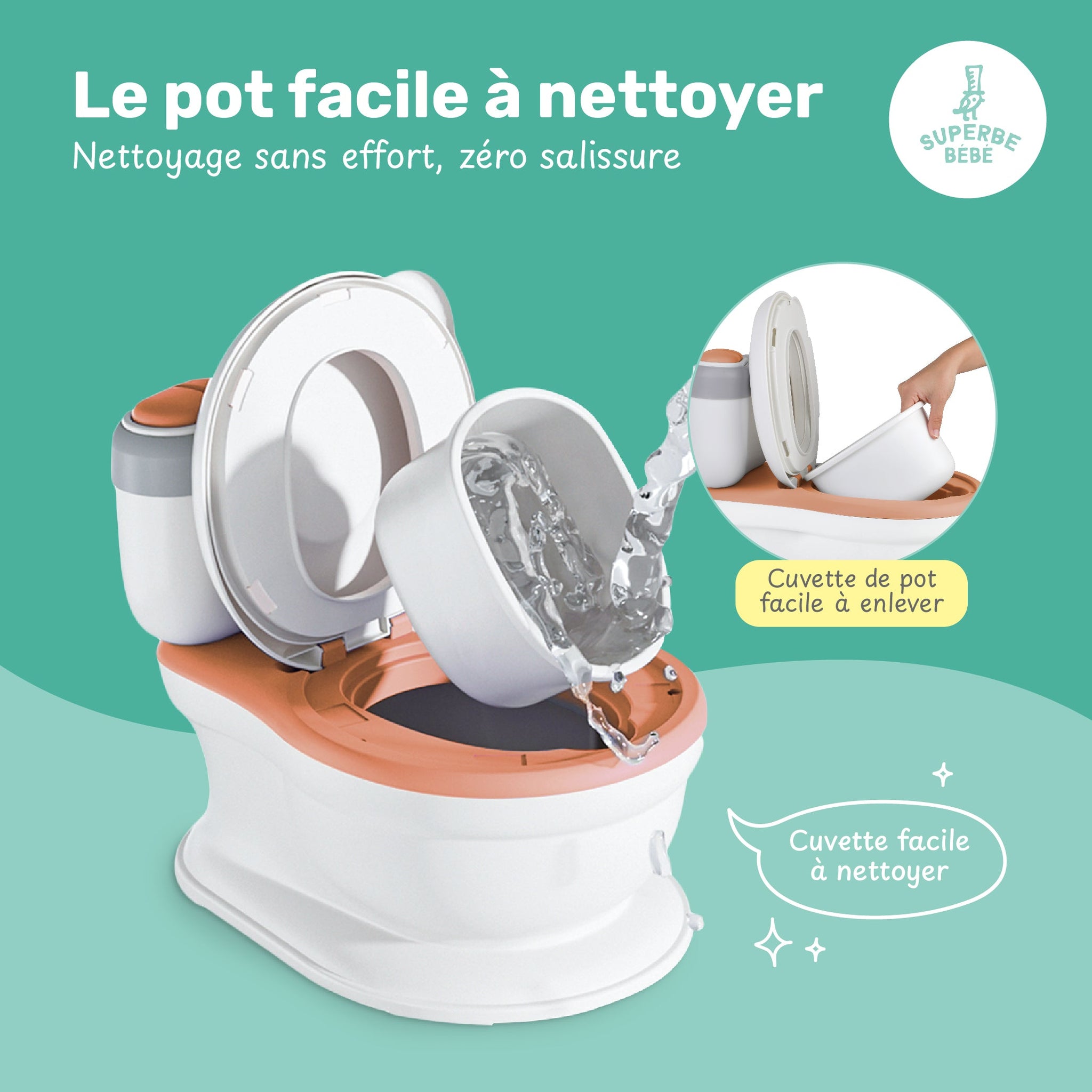 Pot d'apprentissage de la propreté avec bruit de chasse