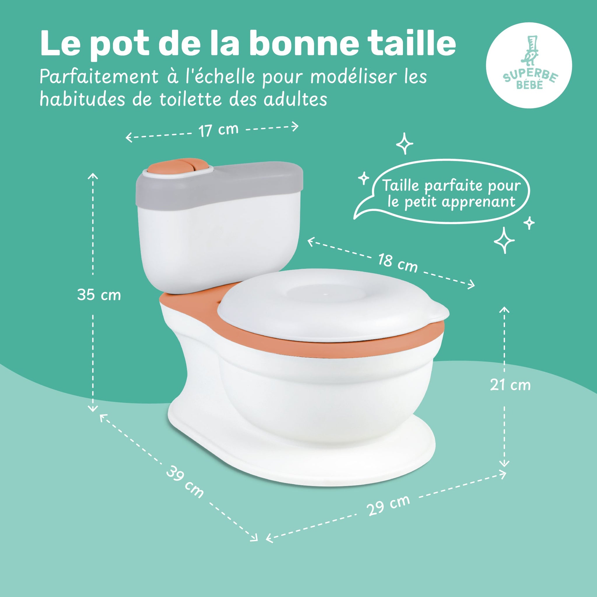 Pot d'apprentissage de la propreté avec bruit de chasse