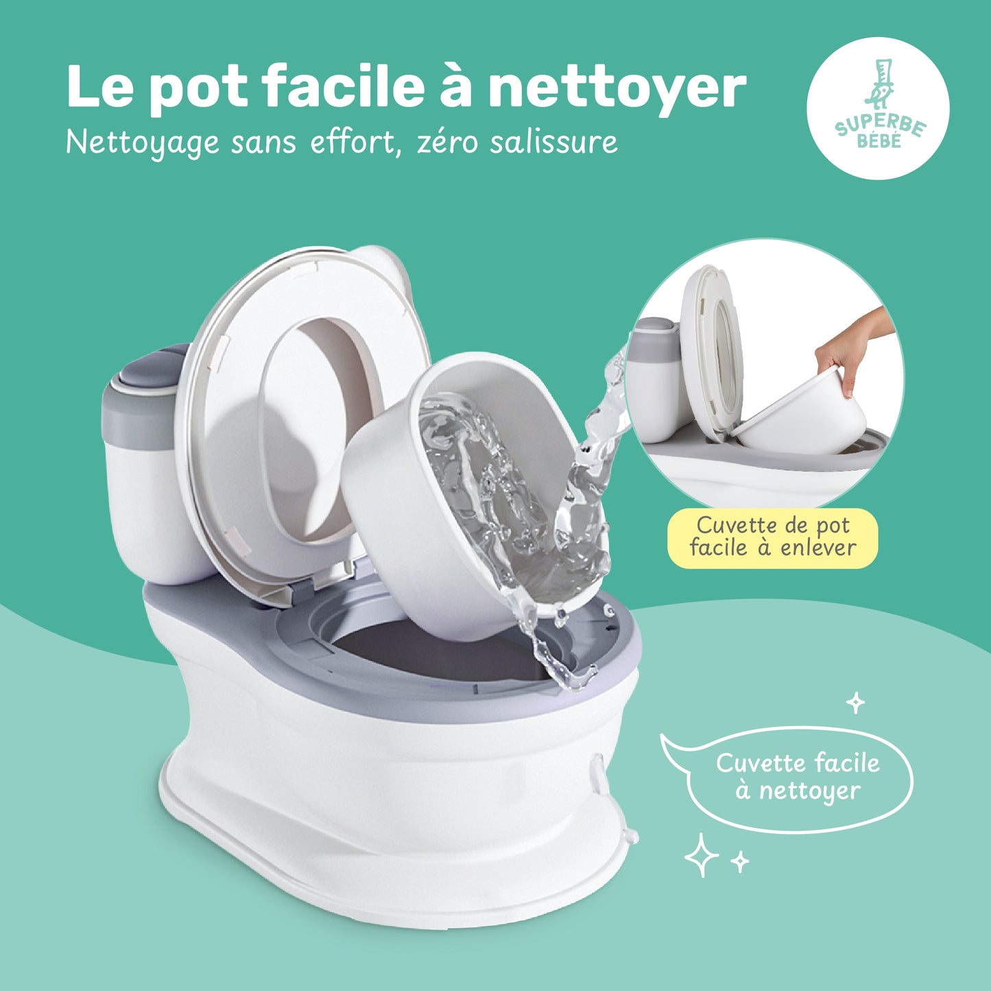 Pot d'apprentissage de la propreté avec bruit de chasse