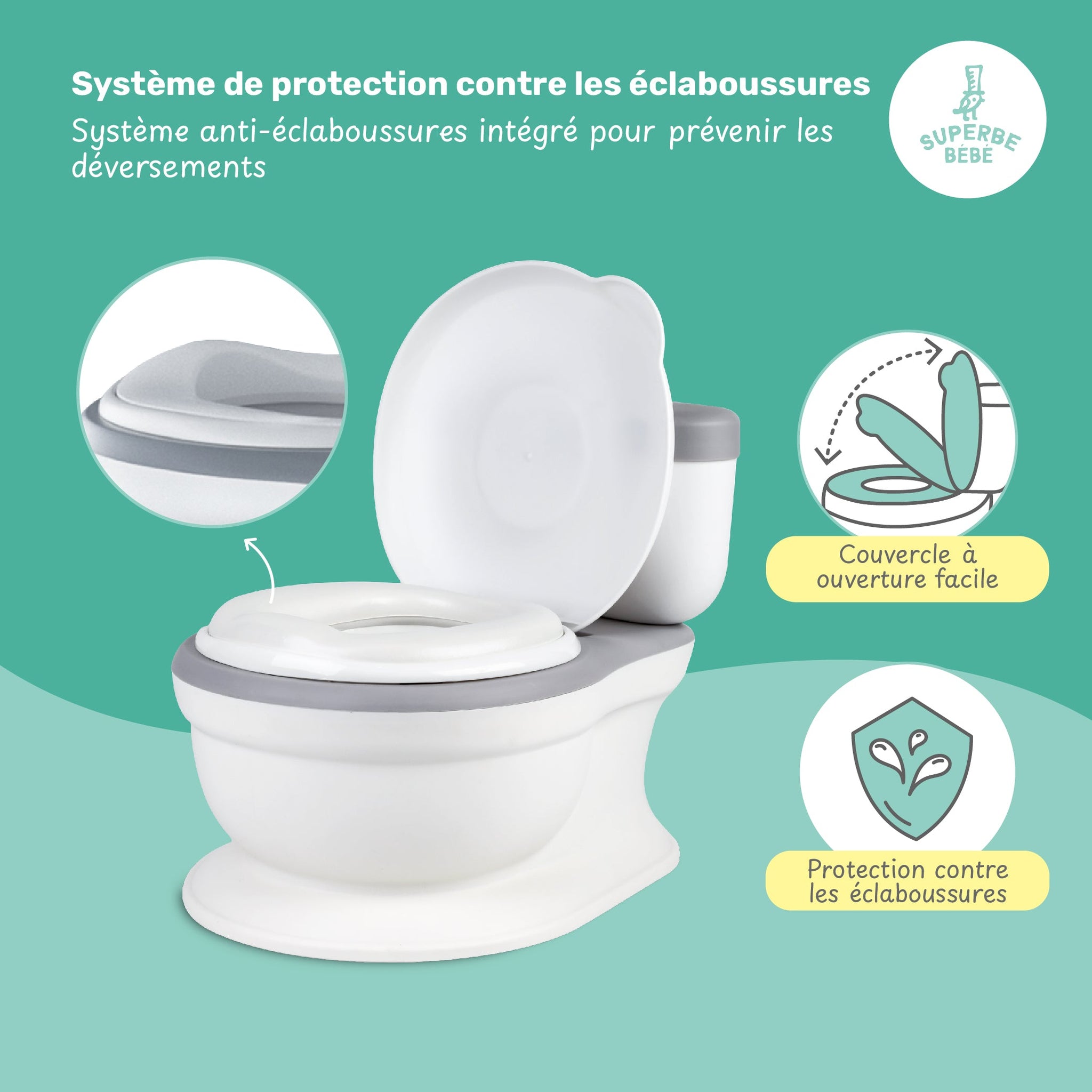 Pot d'apprentissage de la propreté avec bruit de chasse