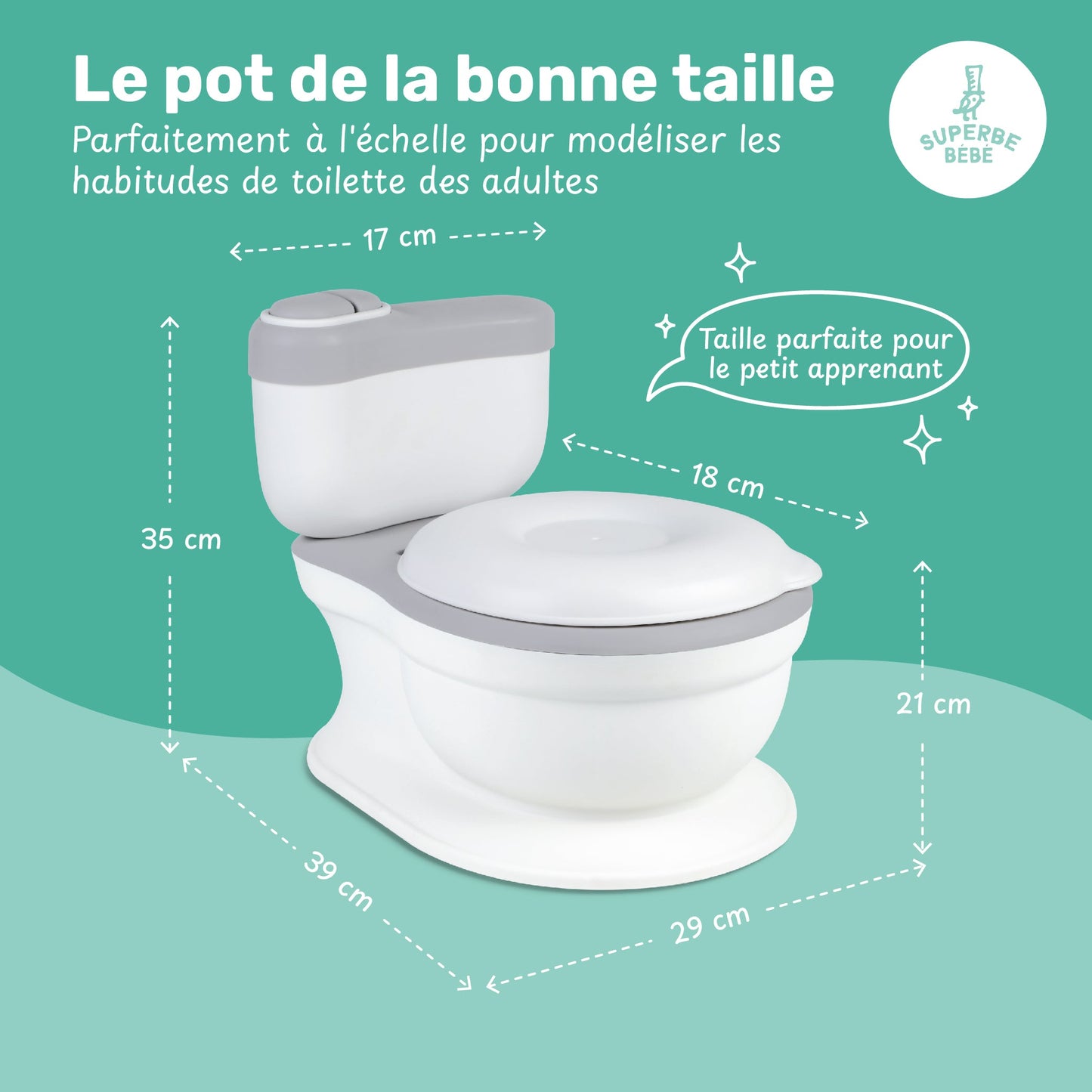 Pot d'apprentissage de la propreté avec bruit de chasse