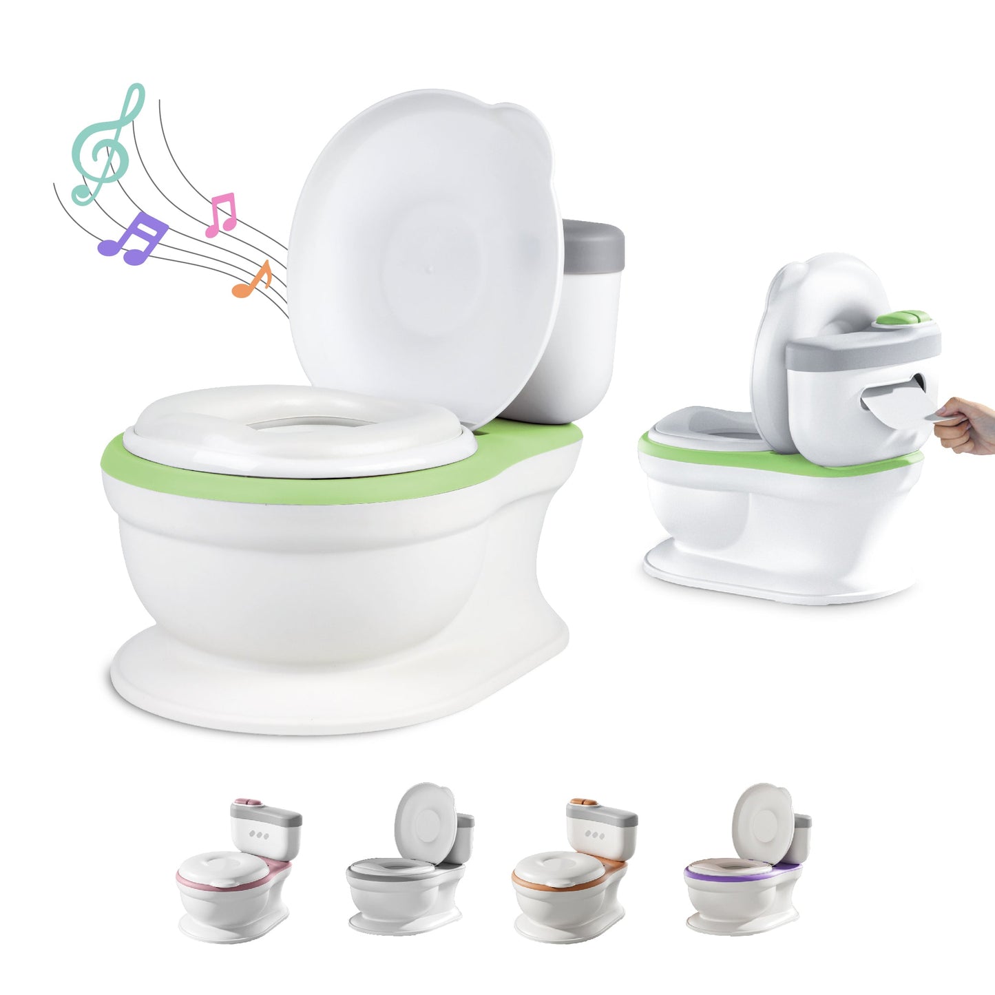 Pot bébé réaliste avec bruit de chasse#couleur_green