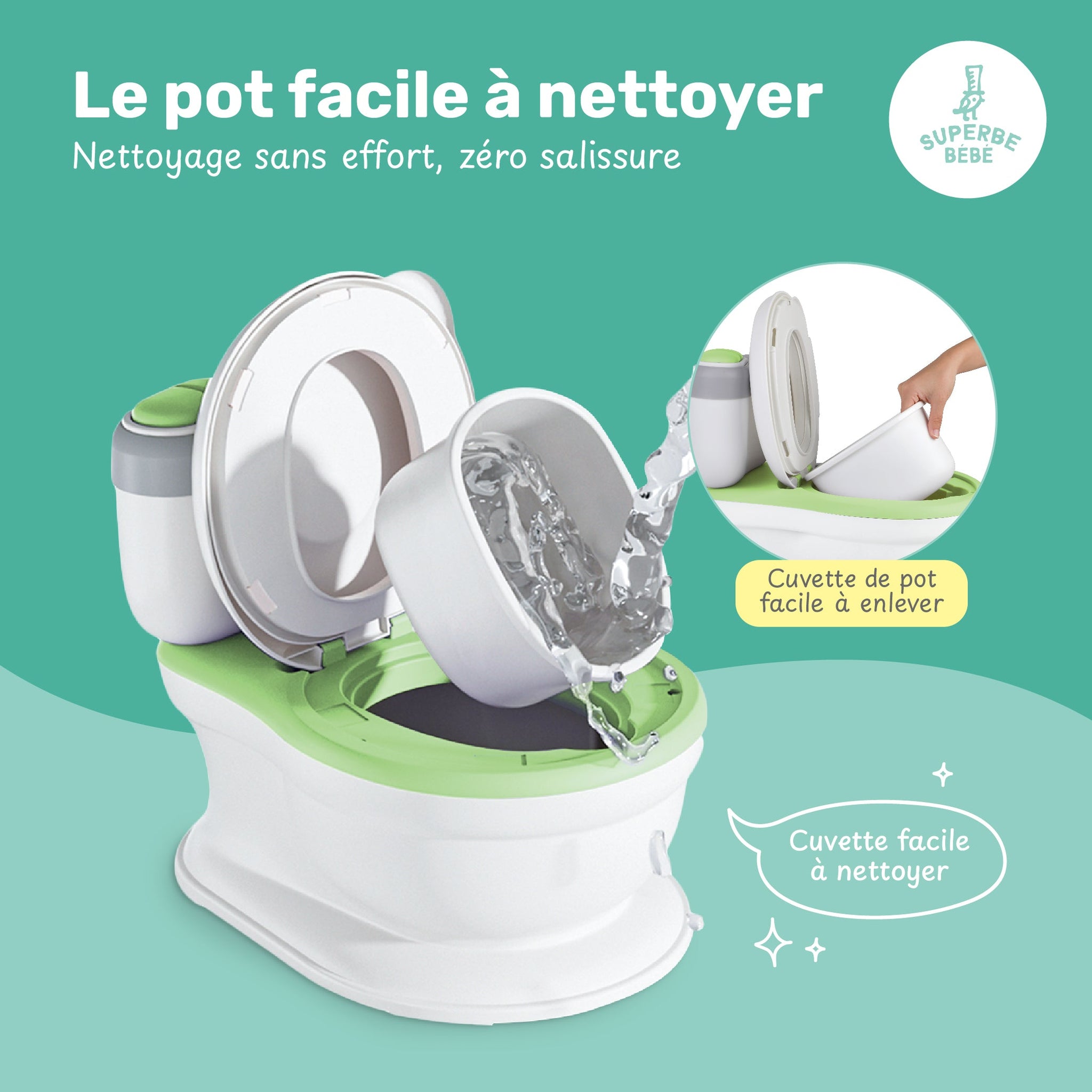Pot d'apprentissage de la propreté avec bruit de chasse