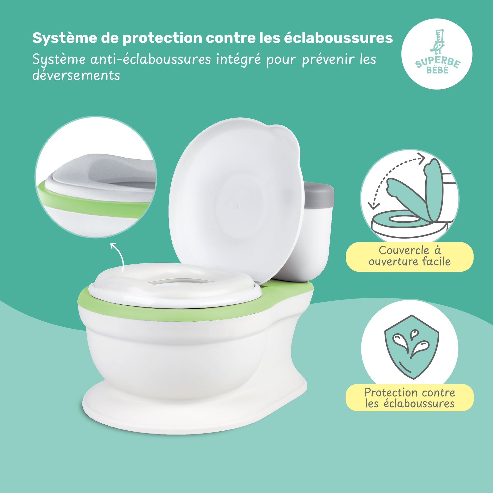 Pot d'apprentissage de la propreté avec bruit de chasse