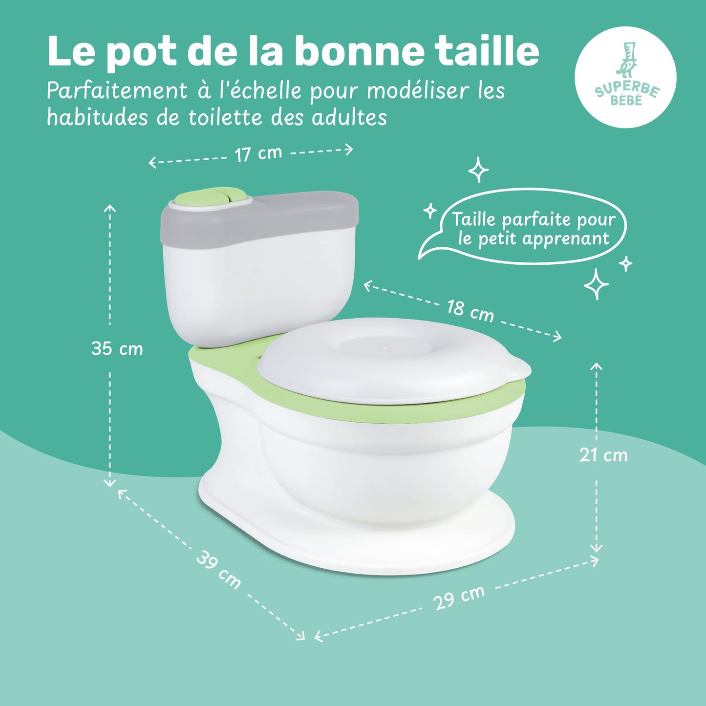 Pot d'apprentissage de la propreté avec bruit de chasse