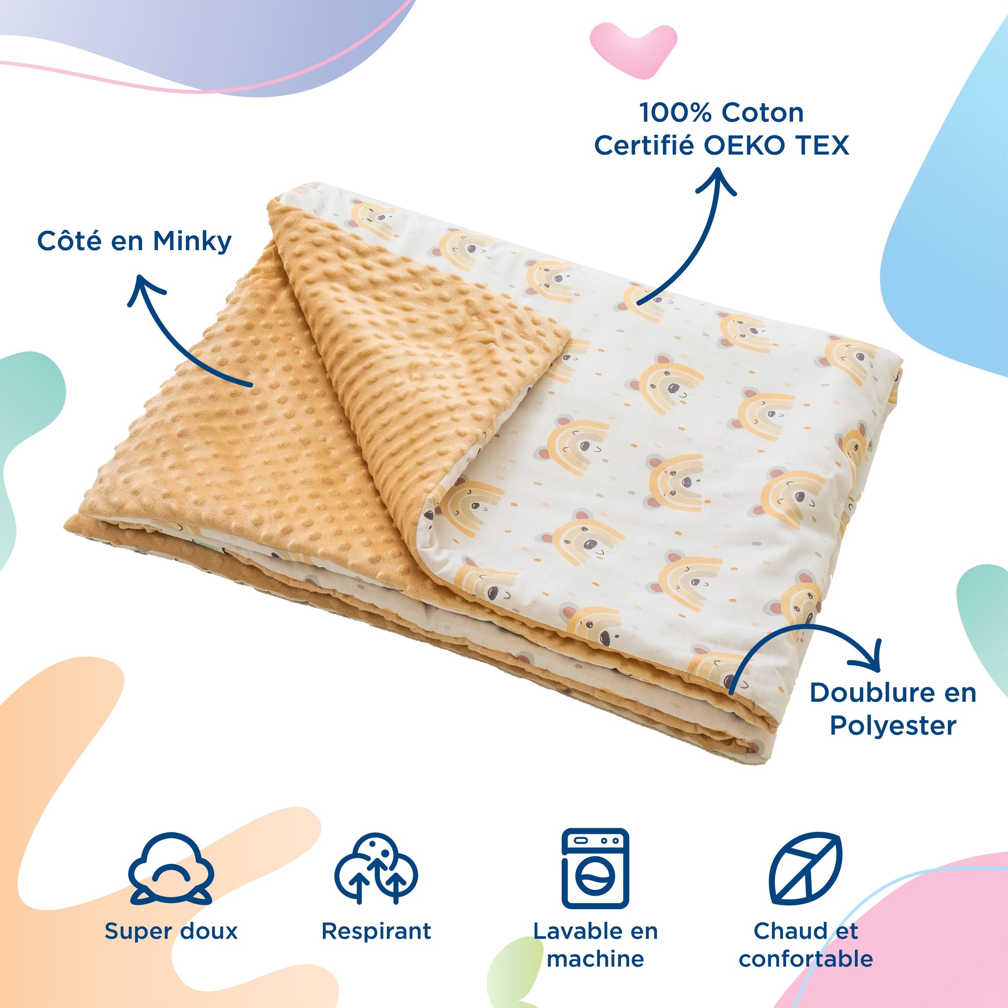 Couverture en Coton et Minky