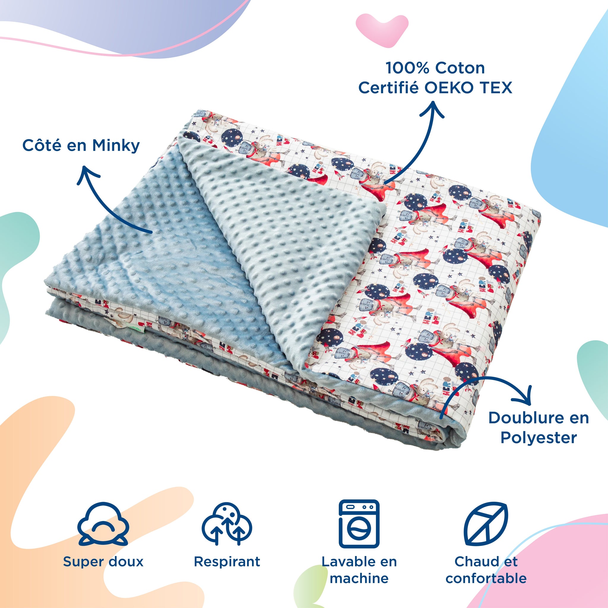 Couverture en Coton et Minky