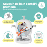 Baignoire bébé pliable compacte DINO – Coussin & thermomètre inclus