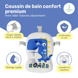 Baignoire bébé pliable compacte DINO – Coussin & thermomètre inclus
