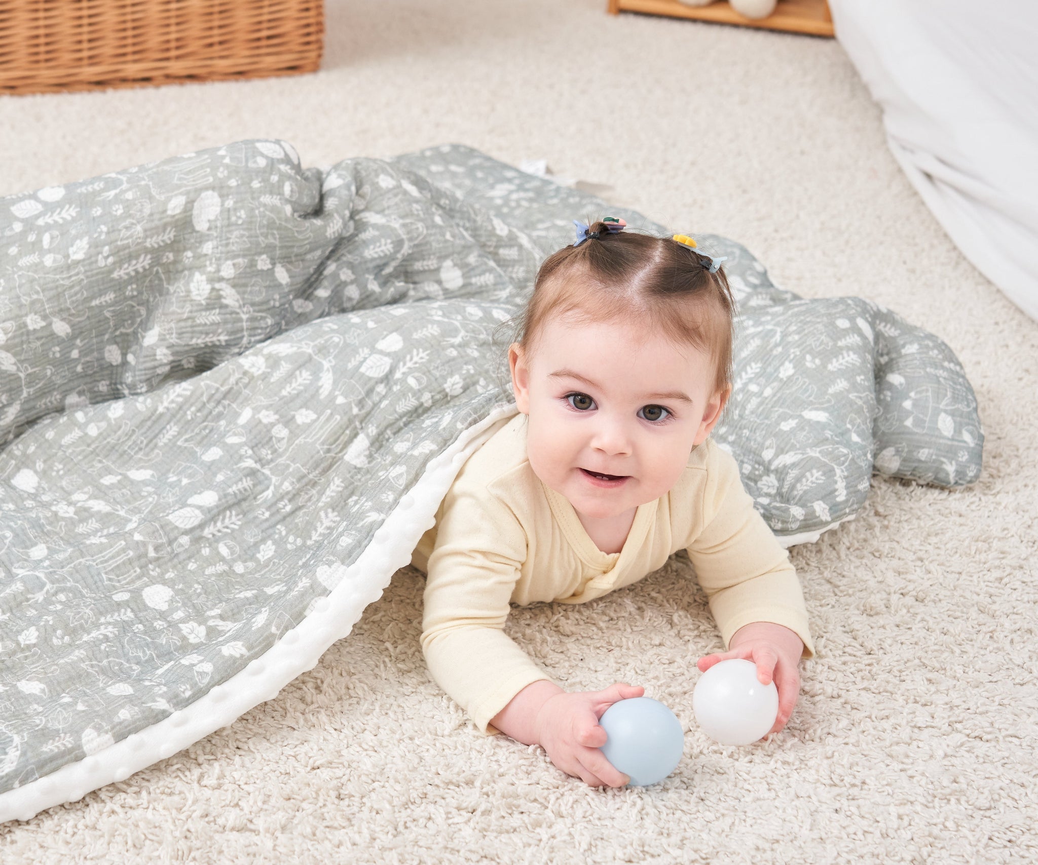 Couverture enfant en gaze de coton Oeko-Tex et minky