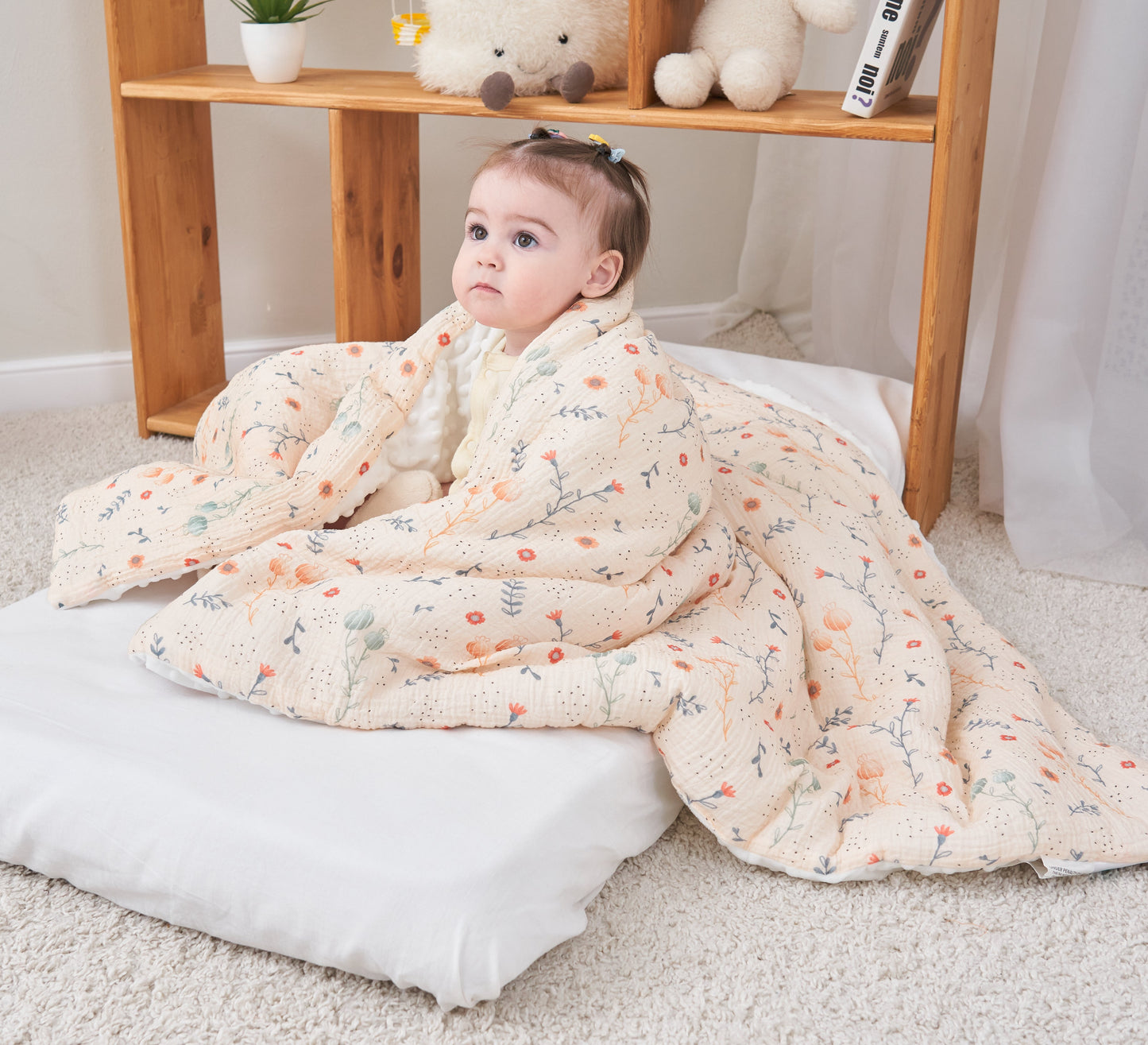 Couverture enfant en gaze de coton Oeko-Tex et minky