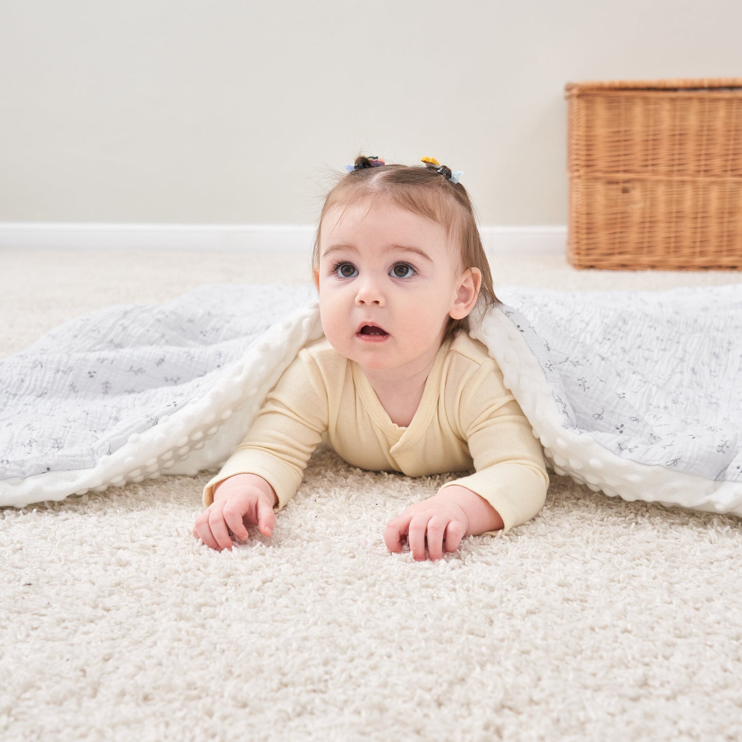 Couverture enfant en gaze de coton Oeko-Tex et minky