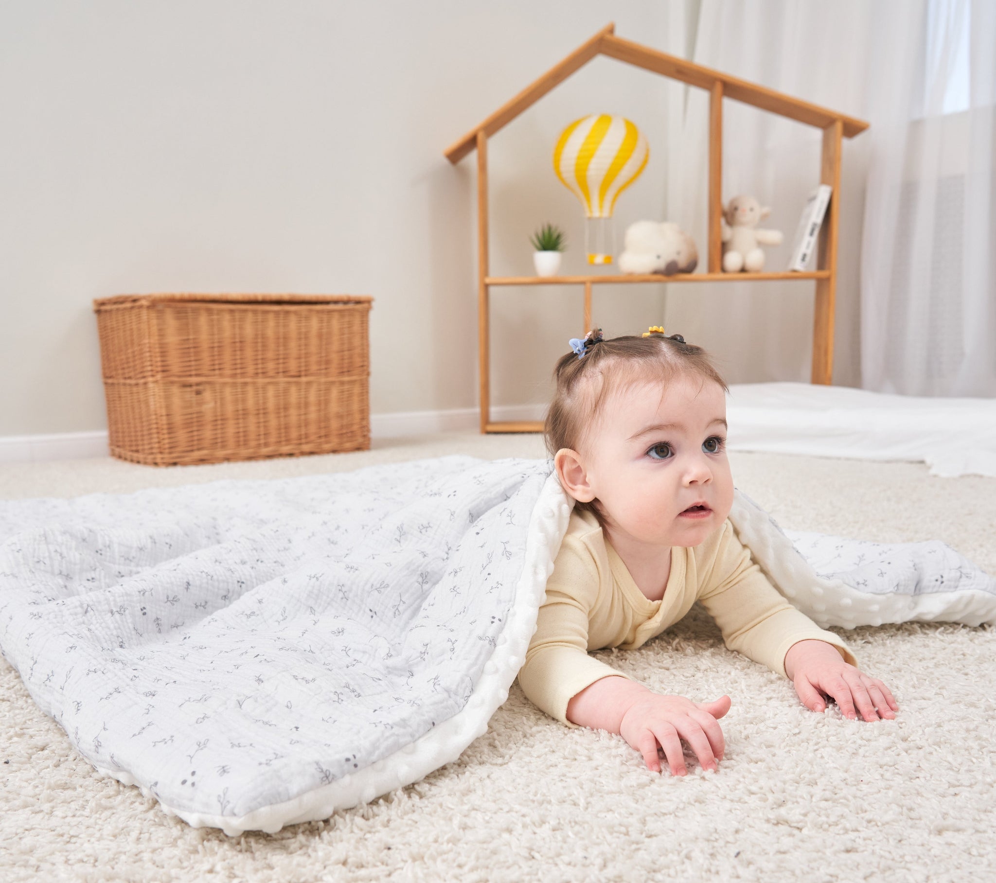 Couverture enfant en gaze de coton Oeko-Tex et minky