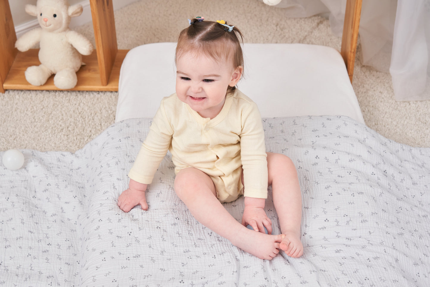 Couverture enfant en gaze de coton Oeko-Tex et minky