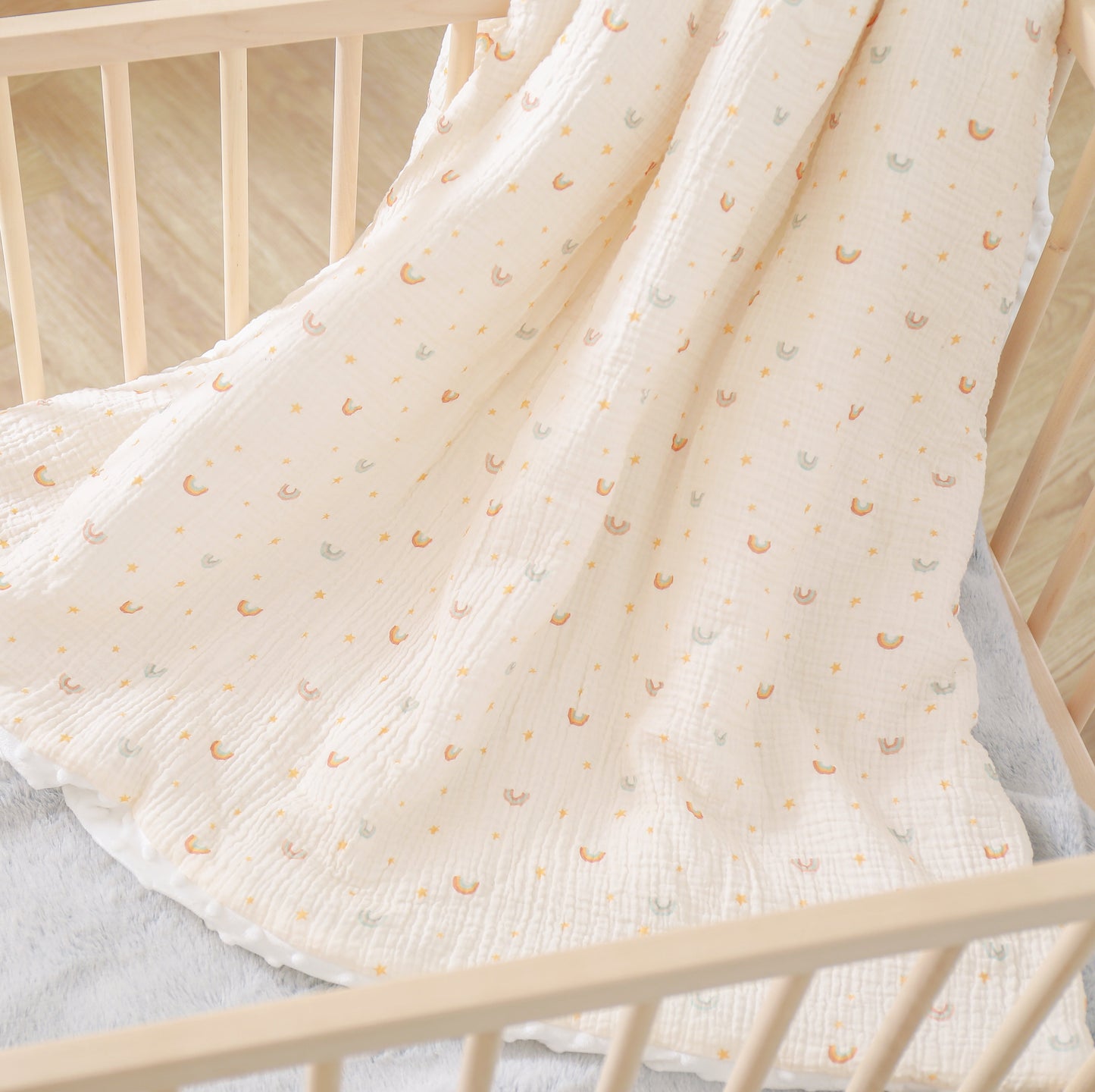 Couverture enfant en gaze de coton Oeko-Tex et minky