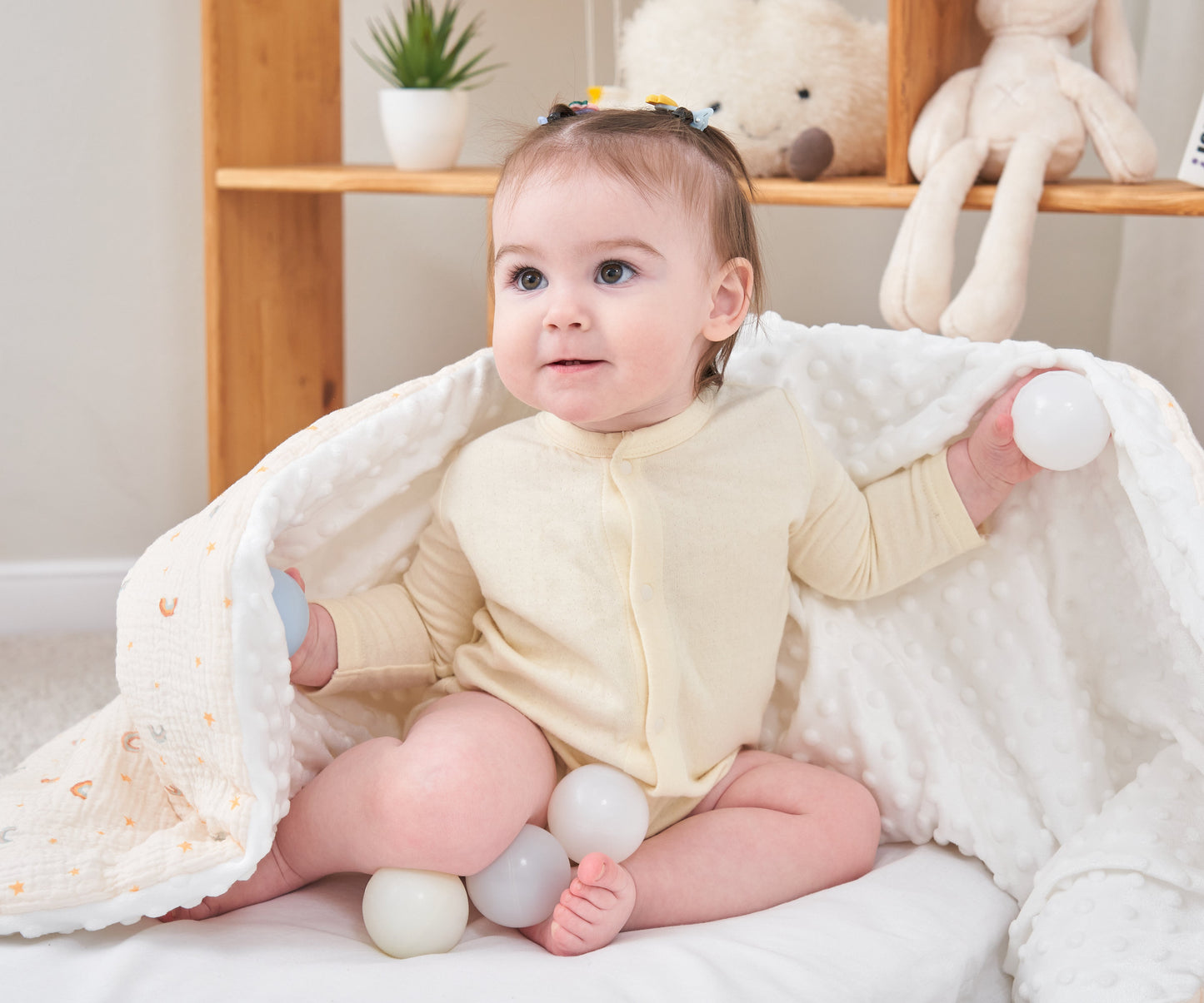 Couverture enfant en gaze de coton Oeko-Tex et minky