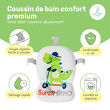 Baignoire bébé pliable compacte DINO – Coussin & thermomètre inclus