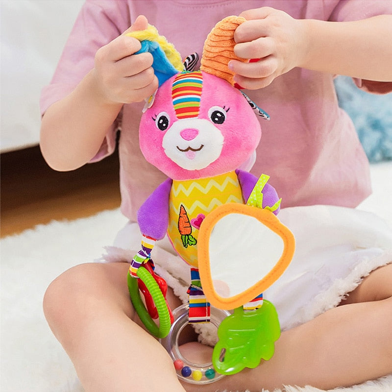 Giocattolo attività da passeggino in morbido peluche (Animale sensoriale sospeso)