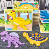 Puzzle 3D Dinosaure en Bois (Jouet Montessori)