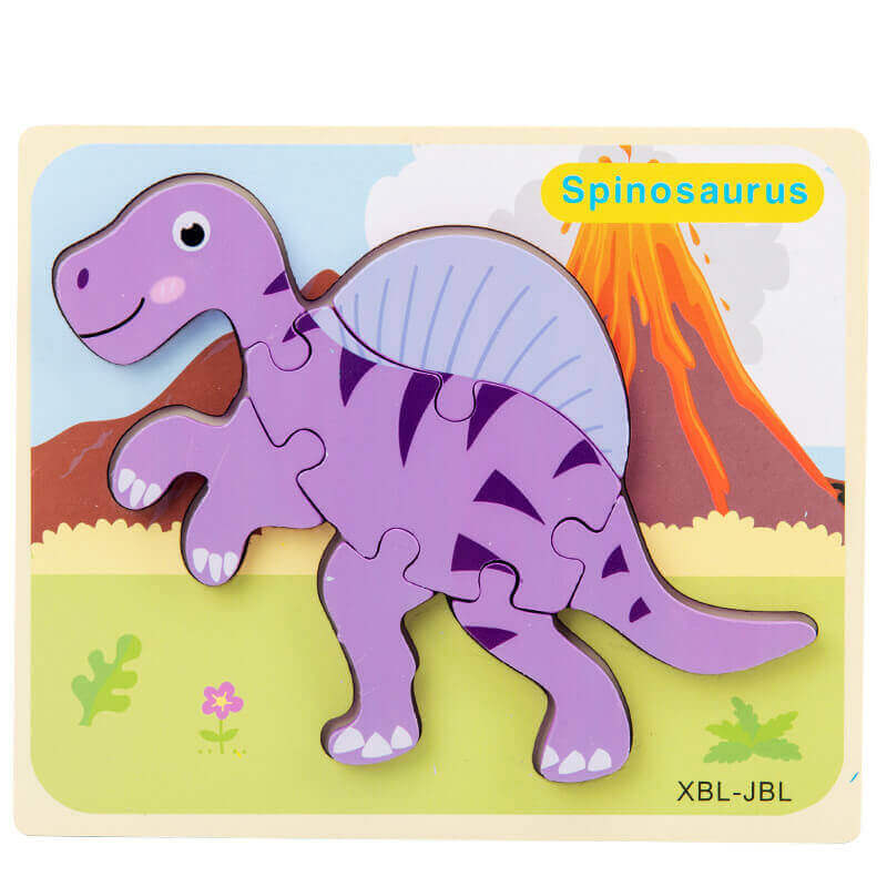 Puzzle 3D Dinosaure en Bois (Jouet Montessori)