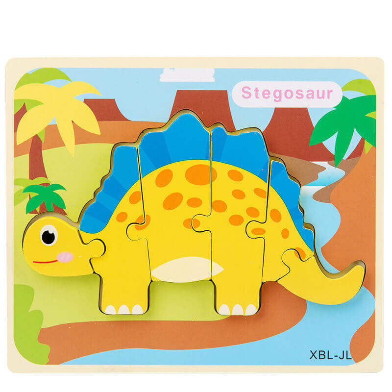 Puzzle 3D Dinosaure en Bois (Jouet Montessori)