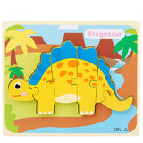 Puzzle 3D Dinosaure en Bois (Jouet Montessori)