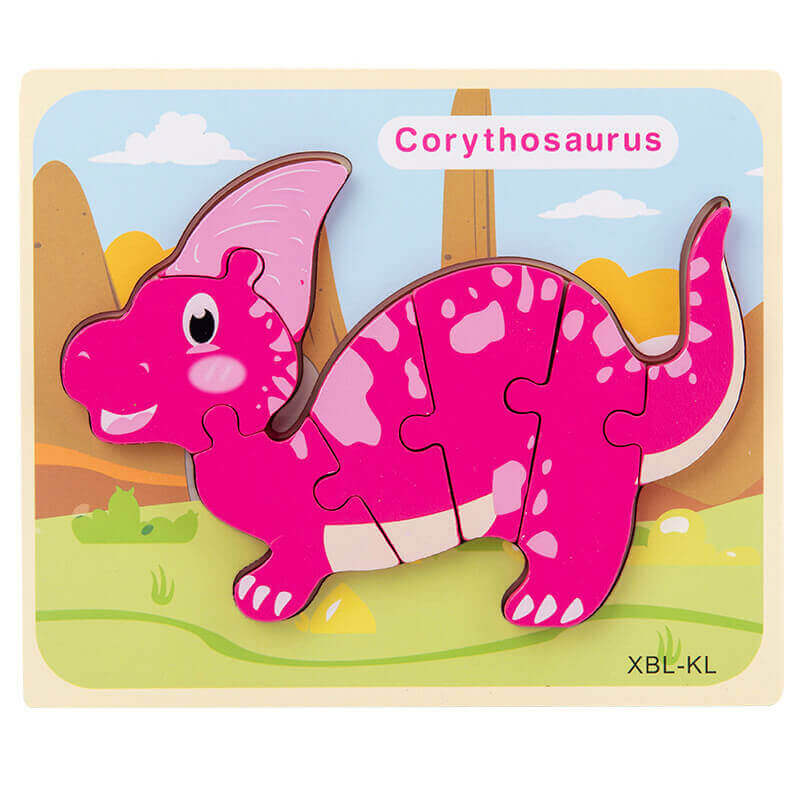 Puzzle 3D Dinosaure en Bois (Jouet Montessori)