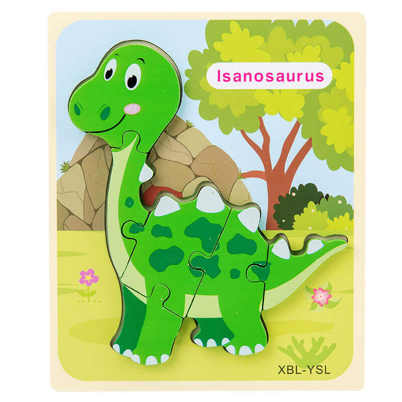 Puzzle 3D Dinosaure en Bois (Jouet Montessori)