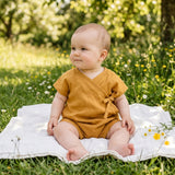 Barboteuse Été Bébé Kimono en Lin