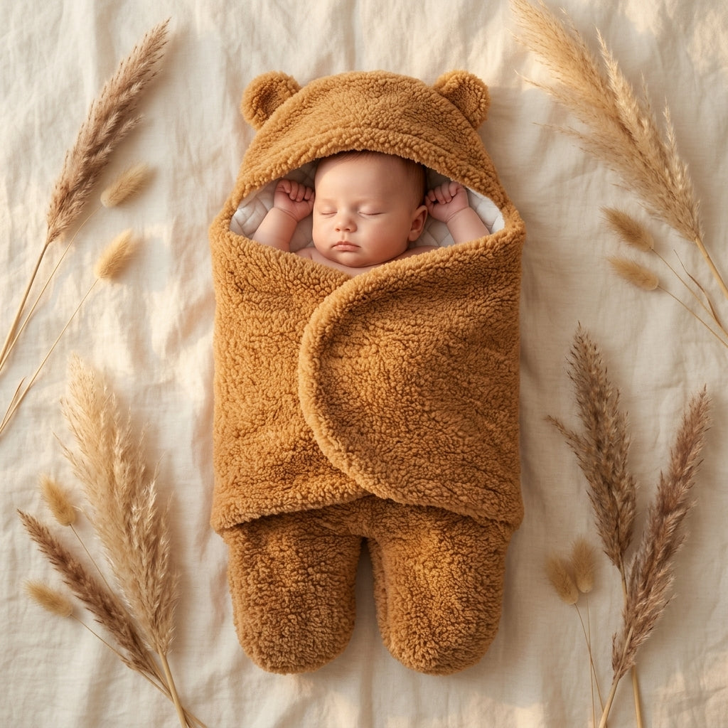 Nid d'ange Bébé - Couverture Polaire Ourson Hiver