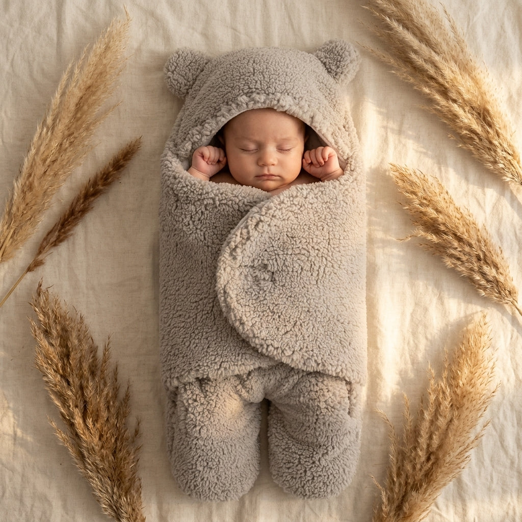 Nid d'ange Bébé - Couverture Polaire Ourson Hiver