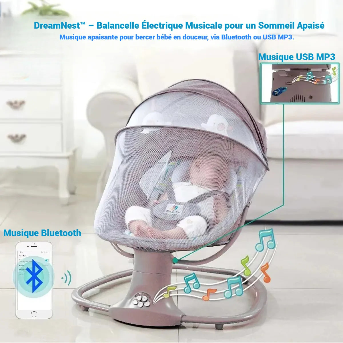 DreamNest™ - Bluetooth Electric Swing