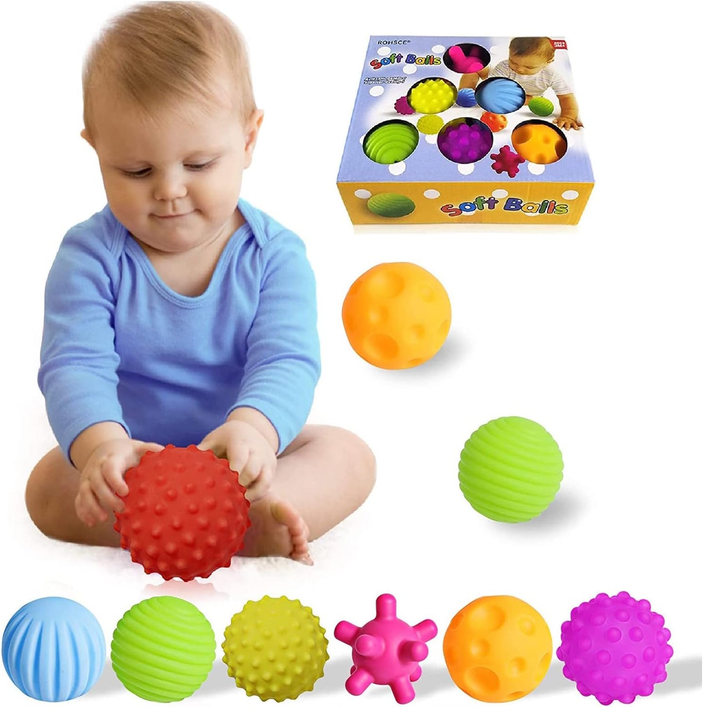 Confezione da 6 Palline Sensoriali per Neonati