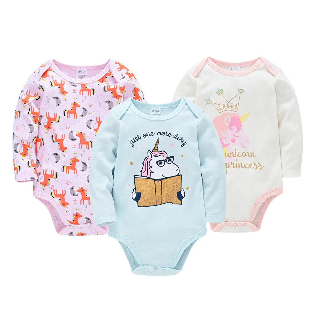 Barboteuse bébé à manches longues | Pack de 3